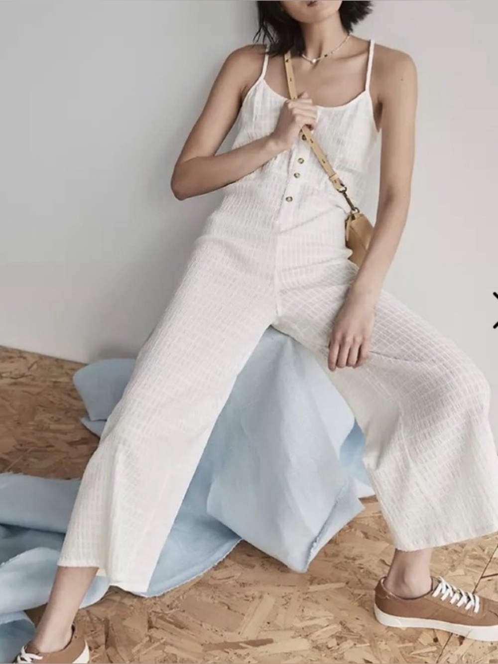 Madewell Flowy Textured Jumpsuit S